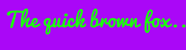 Image with Font Color 1CFF0D and Background Color AA07F7
